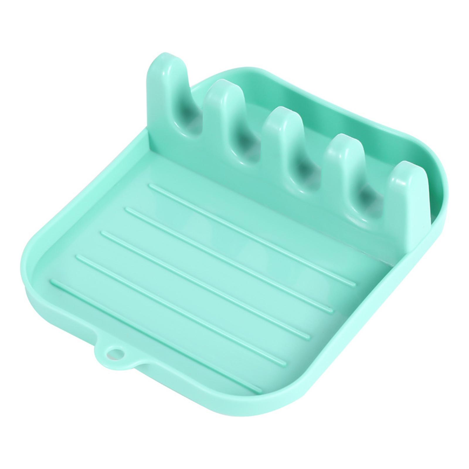 

Пластиковая подставка для крышек кастрюль, подставка для ложек, палочек для еды, держатель, подставка для лопаток, экономящая место, настольный держатель кухонной утвари зелёный