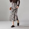 SOFSIL 2026 Spring Chinese Print Fishtail Midi Skirt