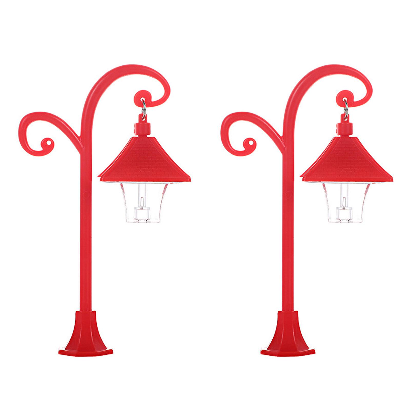 

Упаковка из 2 миниатюрных уличных фонарей для кукольного домика для реалистичного декора и любителей рукоделия, модель освещения для дорожек 7