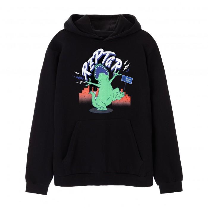 Pertemba Fr - Apparel Men's Black Rugrats Unisex Adult Roar Reptar Hoodie L