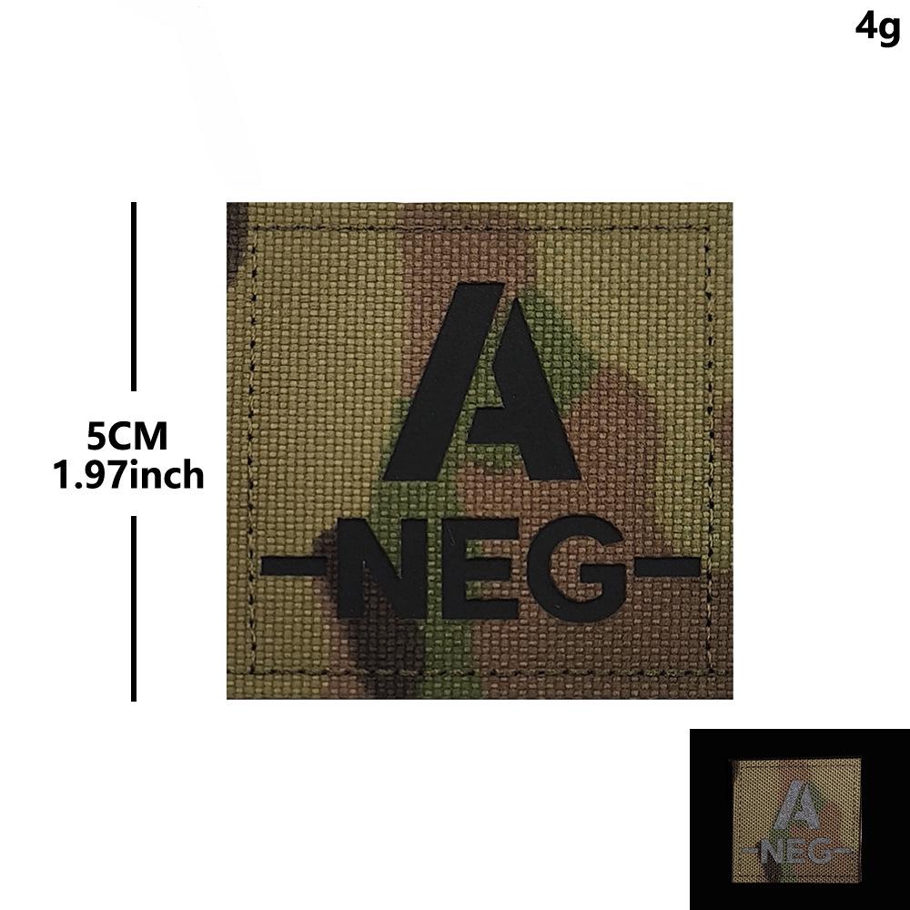 Reflective Velcro Morale Patch - IR Badge, Laser-Cut Blood Type, NKDA Tactical Rescue for Armband or Backpack.