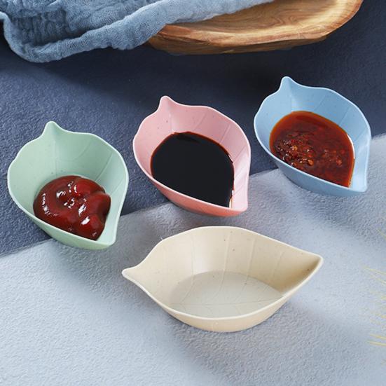 Dipping Dish Leaves Shape Japanese Style Smooth Edges Stackable Non Slip Bottom Serving Burrs Free