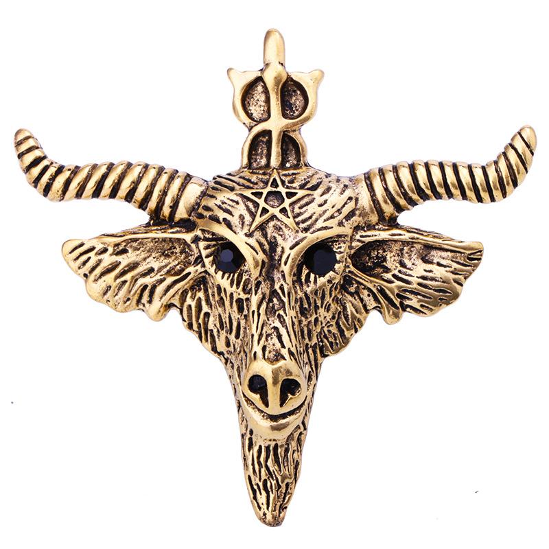 Vintage Metal Animal Cattle Brooch Rhinestone Lapel Pin Suit Coat Badge Brooch Jewelry Luxury Gifts For Men Accessories