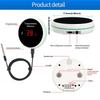 Small Temperature Monitor Featuring Waterproof Probe Rechargeable Temperature Detect for Lab Rooms Data Tracking