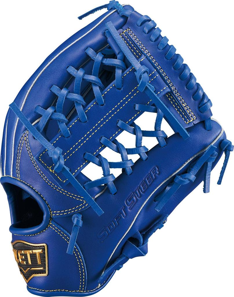 ZETT Youth Baseball Soft Royal Blue Size BJGB74540F Glove, Steer, All-Around, Left-Handed Throw, (2500), L,