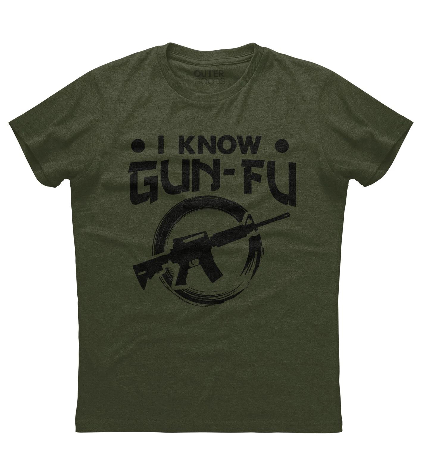American Patriotic I Know Gun Fu Funny Gun Lover T-shirt L