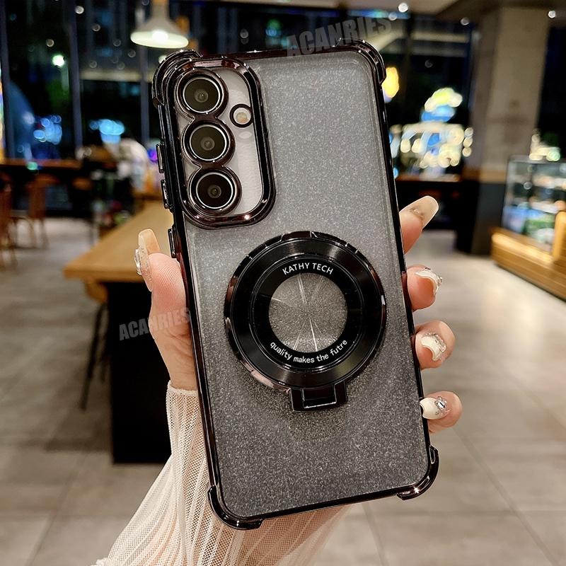 

A 16 15 35 55 54 34 14 Роскошный чехол-держатель с покрытием для Samsung Galaxy A55 A35 A25 A15 A16 A36 A54 A34 A14 5g Силиконовый чехол-подставка A14 5G