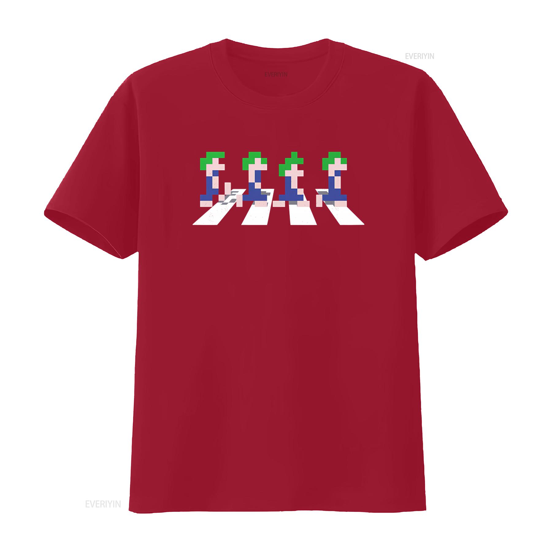 Retro 8Bit Pixel Lemmings Road Video Game Gamer T Shirt Geek Nerd Gaming Style vintage Washed Top For Everyday Wear fashion S