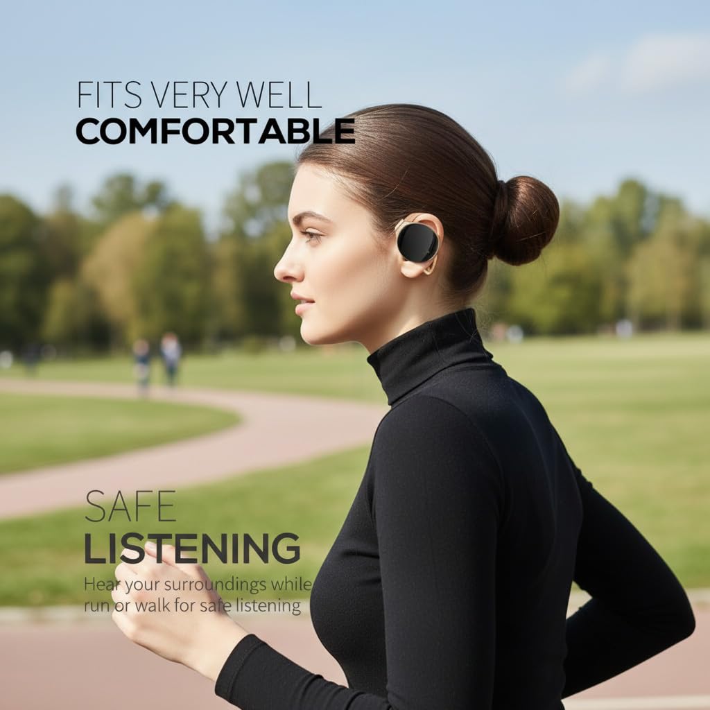 Ear-hook earphones, Bluetooth 5.3 clip-on wireless earphones, sports ear-hook, open-back, lightweight headset, new wearing method that doesn't go
