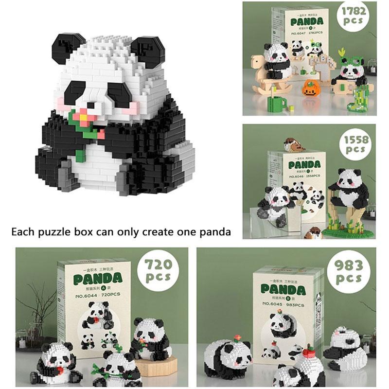Panda Micro Building Blocks Puzzle Toy Plastic Material, Perfect Gift For Kids, 720-1782 Pieces Available