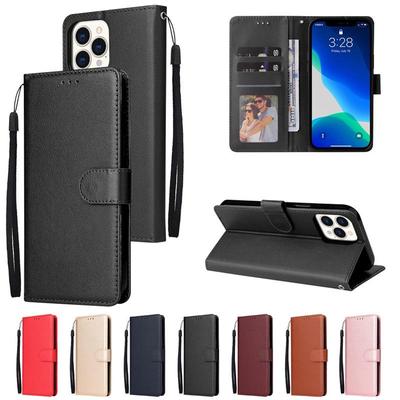 Kožené vyklápěcí pouzdro pro iPhone 14Pro/16ProMax se sloty na karty