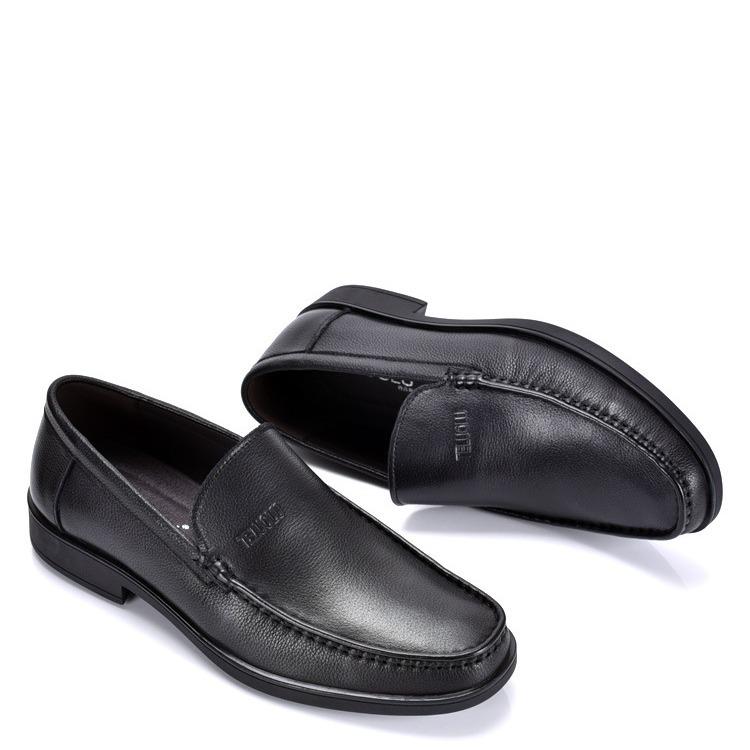 Men s Genuine Leather Slip-On Shoes - Soft Cowhide Sole, British Style, Formal Spring/Autumn Wear 43
