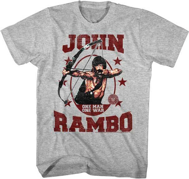 Rambo First Blood John Rambo One Man One War Men T Shirt 80 Movie Merch S
