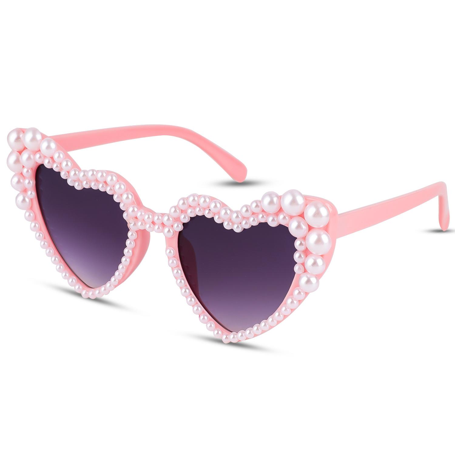 JYL Sunglasses Heart Cross Border Uv Protection Party Pearl Cool Use 17070 A-16243 средний шампанского