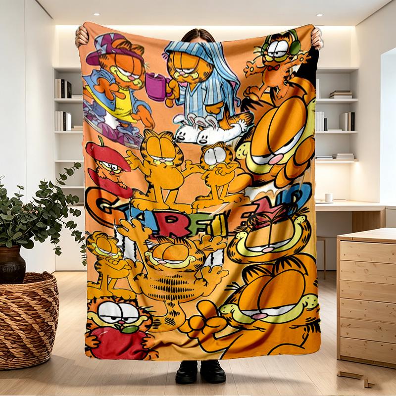 Garfield Print Blanket - Soft & Comfortable, for Bedroom, Travel, Sofa, Home Decoration - Birthday Christmas Gift for Friend