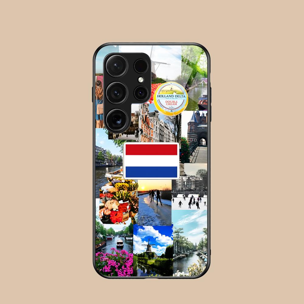 

Netherland Dutch Flag Glass Mobile Phone Case for Samsung Galaxy A56 55 54 53 52 51 36 35 34 23 16 15 5G Colorful Cover Galaxy A23 4G