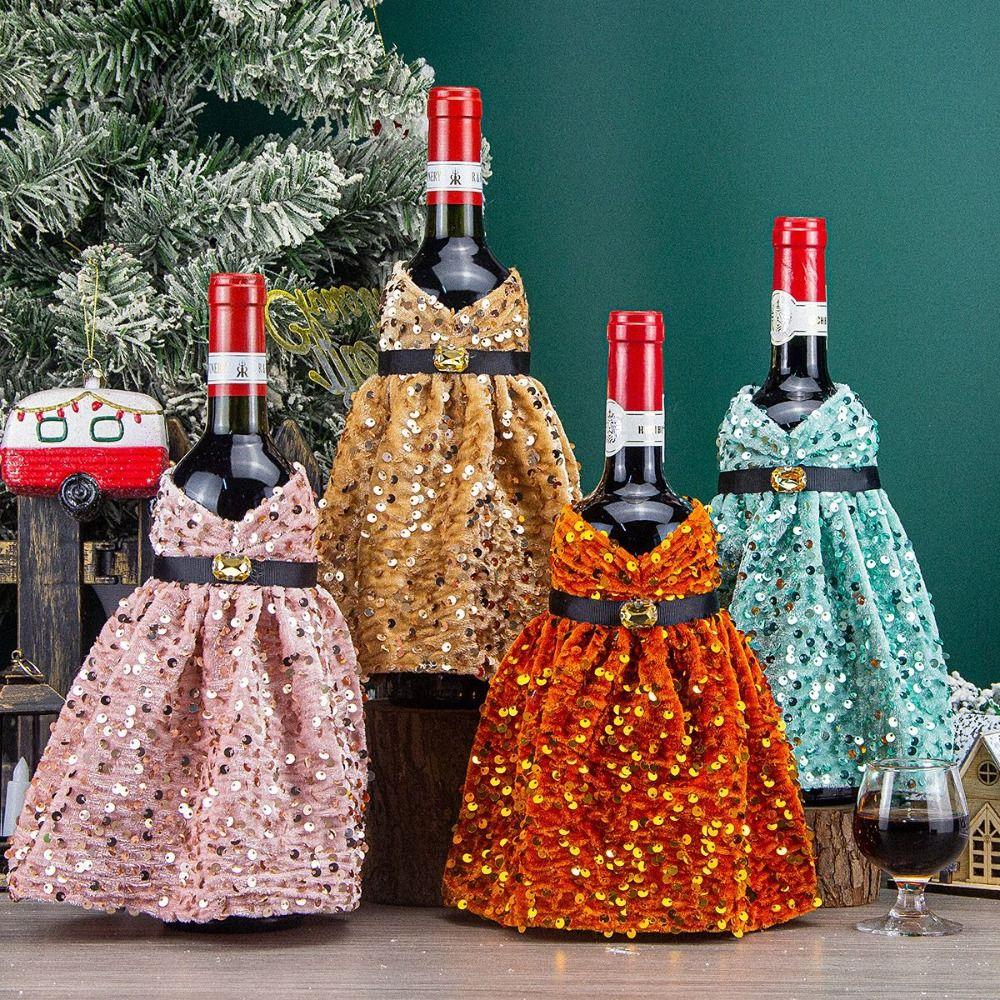 Dust-proof Wine Bottle Covers Sequined Champagne Bottle Cover New Christmas Decoration