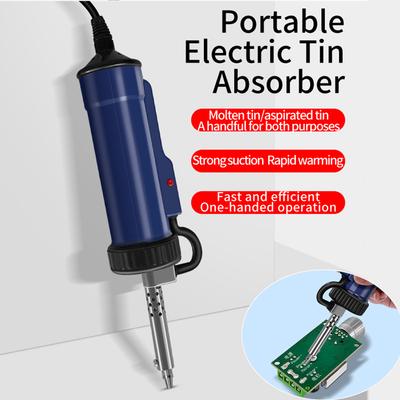 BBT-580 Pistola Desoldadora Eléctrica CA 110V/220V Succionador de Soldadura por Vacío 30W Portátil con 3 Puntas de Succión para Eliminación de Estaño y Soldadura
