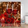 Romantic Rose Shower Curtain - Vibrant Floral & Butterfly Designs for Elegant Bathroom Décor, Waterproof, Easy Care & Soft Touch