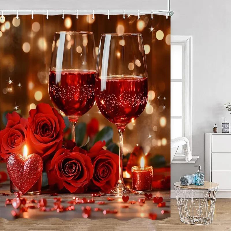 Romantic Rose Shower Curtain - Vibrant Floral & Butterfly Designs for Elegant Bathroom Décor, Waterproof, Easy Care & Soft Touch