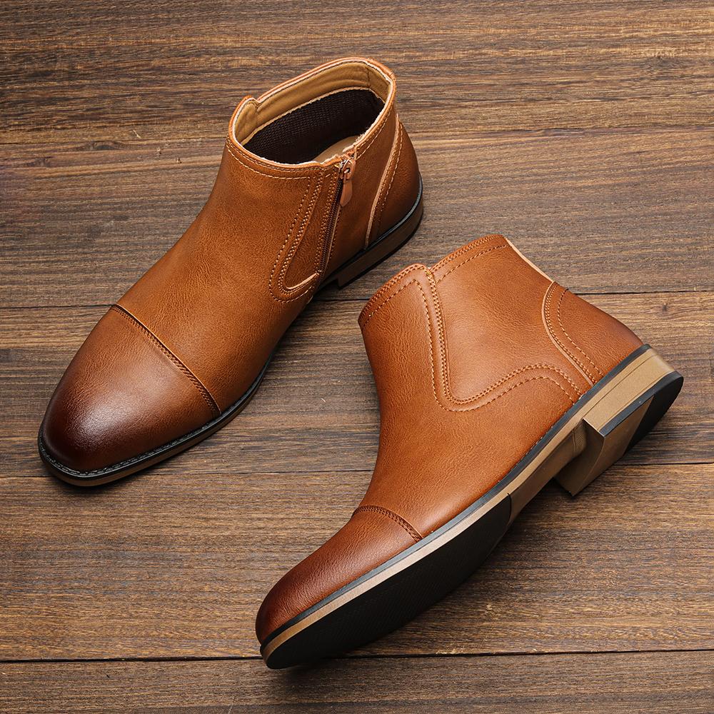 Chelsea Boots Men Comfortable Brand Fashion 2026 Boots Leather