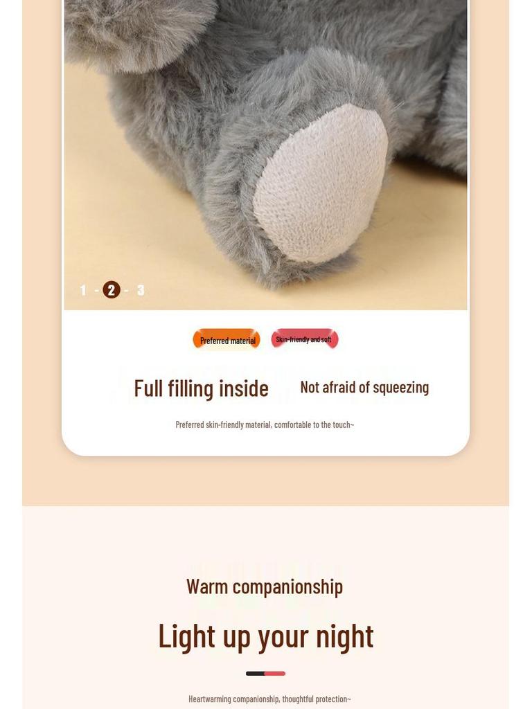 Glowing Breathing Avocado Donkey Plush Toy - Washable & Funny Comfort Doll for Kids