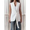 Spring New French Style Commuting Elegant Easy Matching Waisted Slim Looking Lapel Tied Suit Vest 2753040
