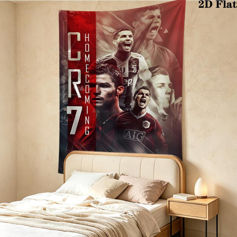 Cr7 Wall Tapestry Aesthetic Wall Hanging Printed Fabric Blanket Decorative Tapestries For Bedroom Living Room Home Decor