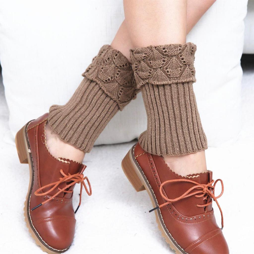 Korean Style Over-the-Knee Knit Scallop Leg Warmers for Women - Autumn/Winter Boot Cuffs