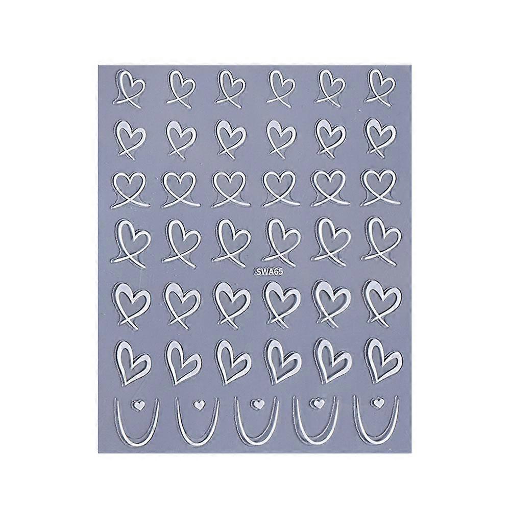 Heart Nail Stickers Glitter Leopard Print Valentines Romantic Nail Decoration