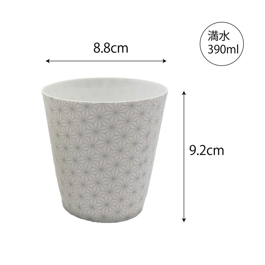 Dolce Duo Pair of Glass Cups with Traditional Japanese Hemp Leaf Gift Set Pattern, Lightweight, Design, 390ml, (CS-1526)
