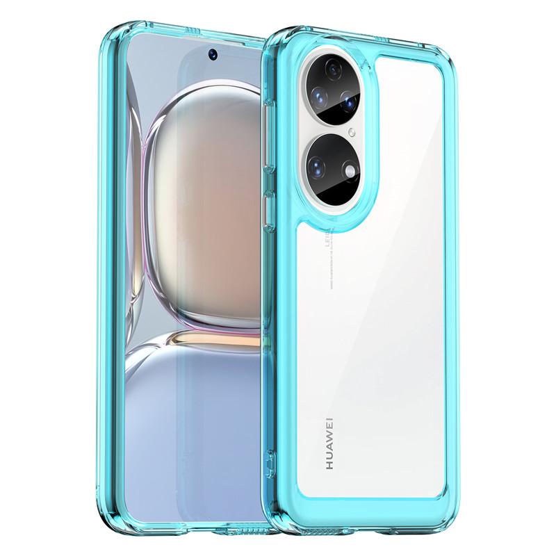 For Huawei P50 Case Huawei P50E 4G Cover Colorful Soft Edge Silicone Transparent Shockproof Bumper For Huawei P50 P50E 4G Case