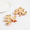Oversized 3D Flower Stud Earrings Textured Metal Floral Earrings New Statement Earrings  Daily Wear