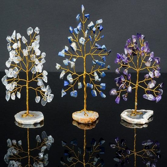 

Набор из 3 хрустальных деревьев чакры Древа жизни для домашнего офиса, предметы фэн-шуй на удачу, экспонат для домашнего декора, декор стола