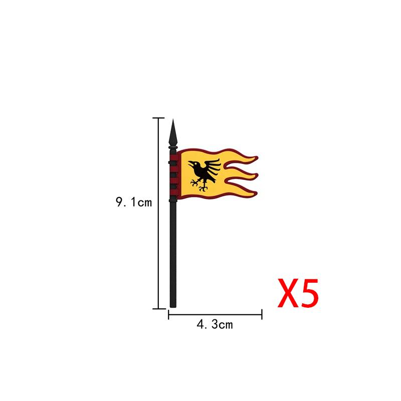 Medieval Knights Figures Accessories Building Blocks Officer Cloak Helmet Cape Armor Shield Black Eagle Red Lion Toys MOC Bricks