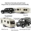 Maßstab 1:32, Land Rover-Anhänger, Tieflader, Abschleppwagen, Druckguss-Automodell, Spielzeug, zurückziehbares Spielzeugfahrzeug mit Ton und Licht für Kinder und Kleinkinder, Geschenkkollektion