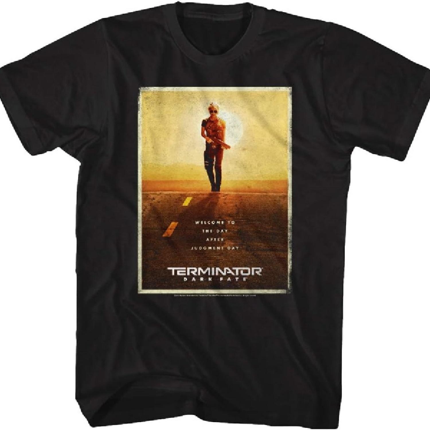 

American Classics Terminator Dark Fate Welcome to The Day After Judgement Day Poster Adult T-Shirt Graphic Movie Tee_1 XXXXXL чёрный
