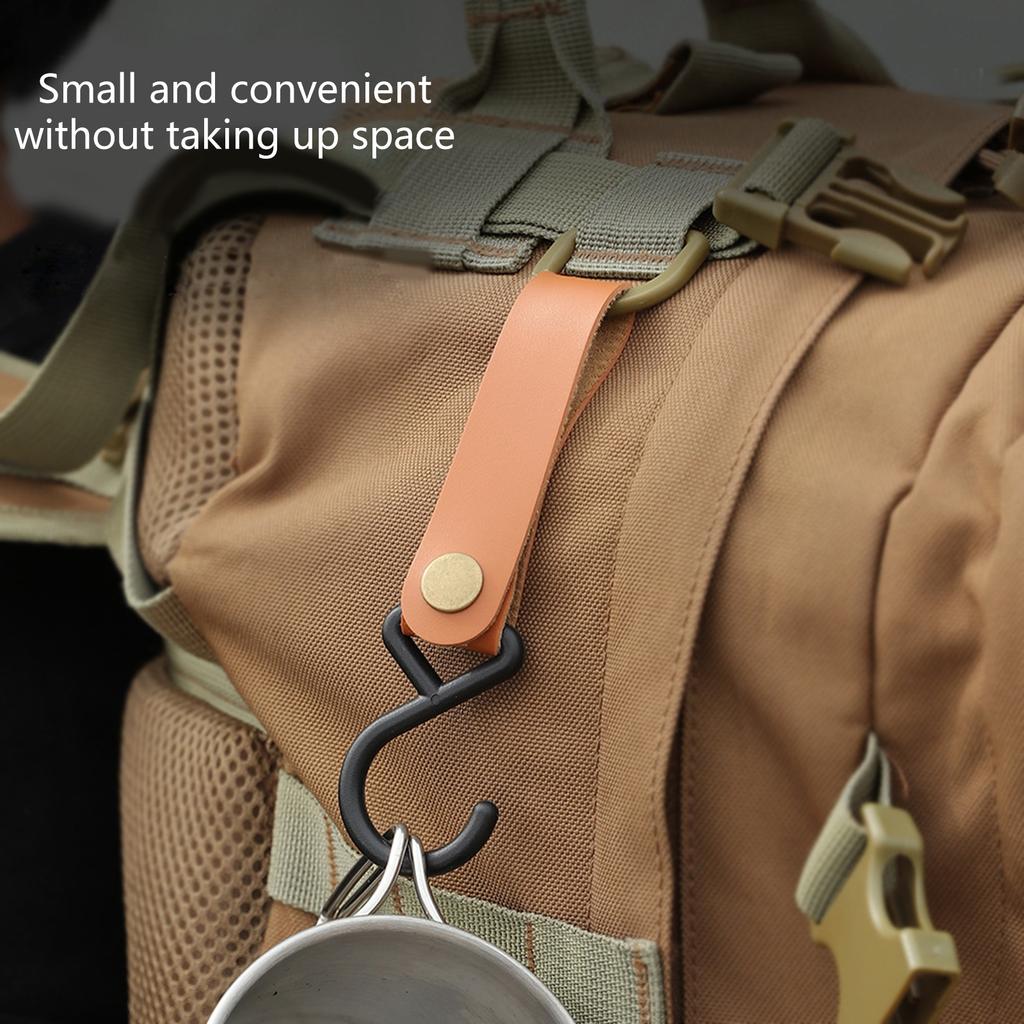 8 Pack PU Leather S Hooks No Drilling Hanging Hooks Leather Straps with Hooks Multifunctional S Hooks Set for Hanging