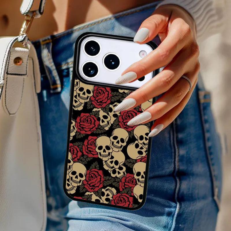 Catrina Beautiful Rose Girl Skull soft Phone Case For iPhone 17 Air 14 15 13 12 Max Cover For Apple 16 16e 11 Pro Max Plus Coque