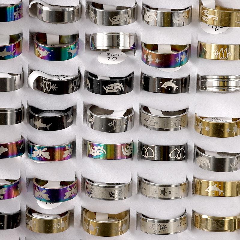 Multi-Style Stainless Steel & Titanium Index Finger Rings - Various Colors & Sizes