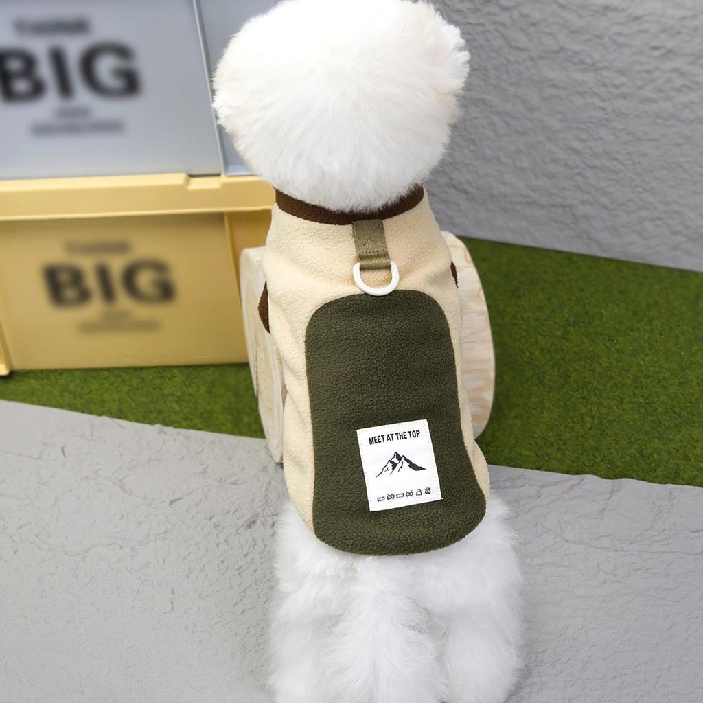 Dog clothes autumn and winter new pet clothes pet clothes autumn thickened contrasting color fleece two-legged fleece