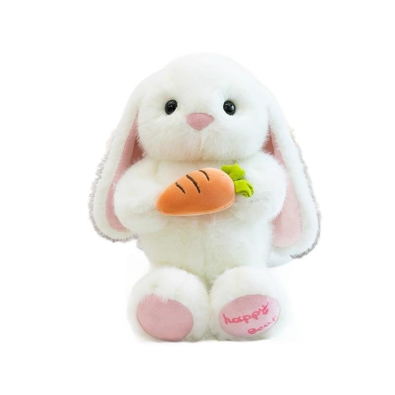 Cute Carrot Rabbit Plush Toy Cartoon Soft Cute Long-Eared Rabbit Doll 8 Inch Catching Doll Doll