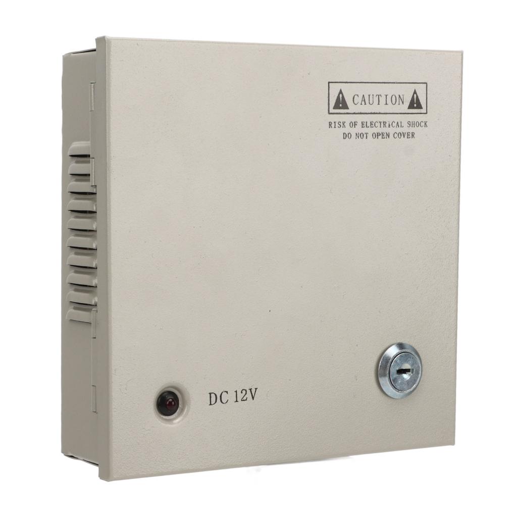 CCTV napájecí box, rozvodná krabice, 12V, 4 kanály, pojistka 5A, 110V/220V s kovovým krytem