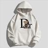 Unisex Letter Bear Print Hoodie, Pulôver Casual, Moda Natalícia, Solto Street Wear