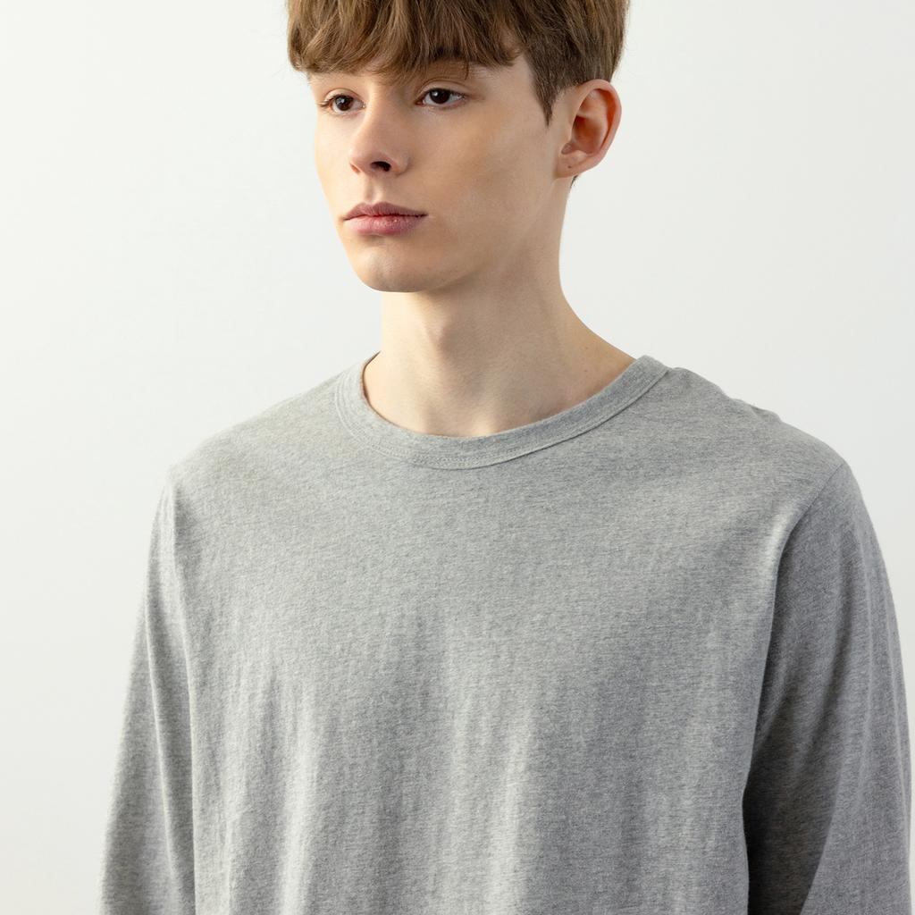 Kojeuneog Plain Men'S Round Long Sleeve T-Shirt