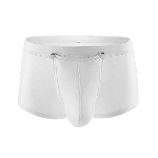 Męskie seksowne bokserki gładka sztuczna skóra zapinana na guziki U wypukła niska talia elastyczna miękka oddychająca impreza klub nocny kalesony bielizna męska