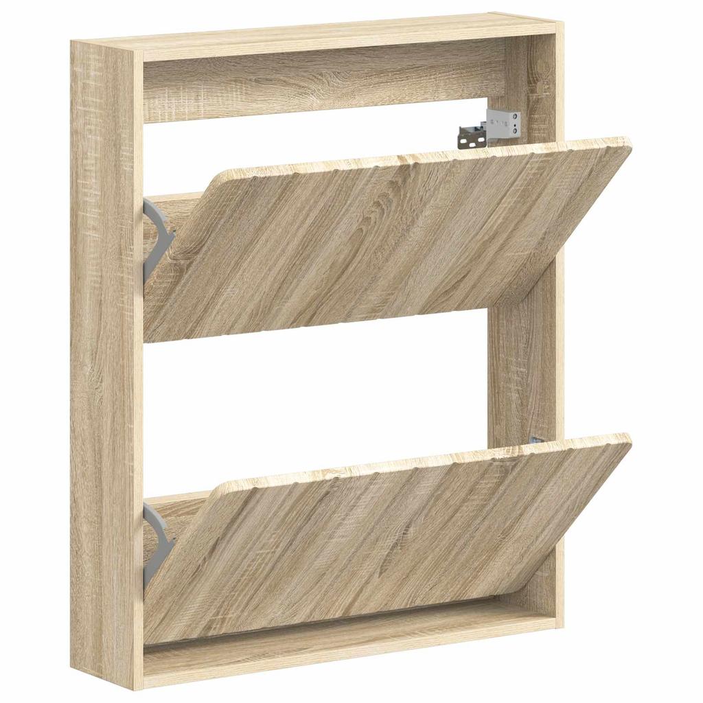 Wall Mounted Shoe Cabinet ZWOLLE 71 X 17 X 86 Cm Sonoma Oak
