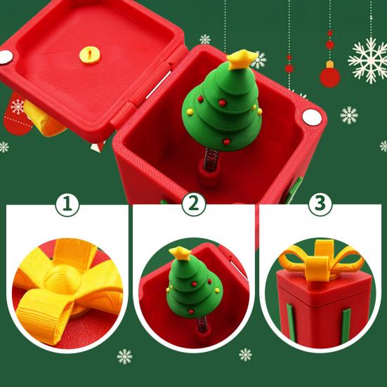 3D Printed Christmas Ornament Child-Safe Holiday Decor Stress Relief Toy Christmas Themed Event Decoration