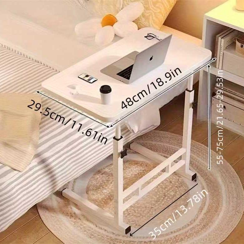Adjustable Mobile Bedside Table - Compact Sofa Desk for Home and Office