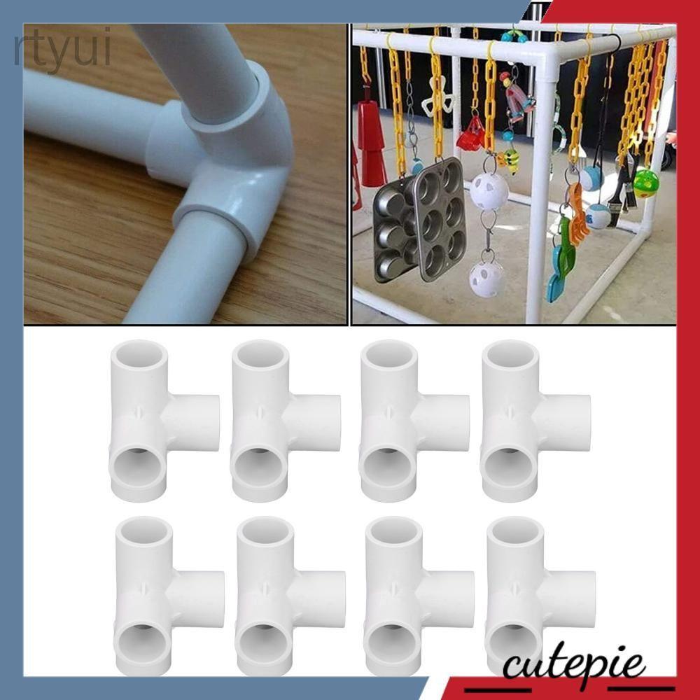 Plastic Pipe Fittings - 4-Way Cross, Tee, Elbow Adapters for and Drainage, 20mm 25mm 1/2 3/4 Inch